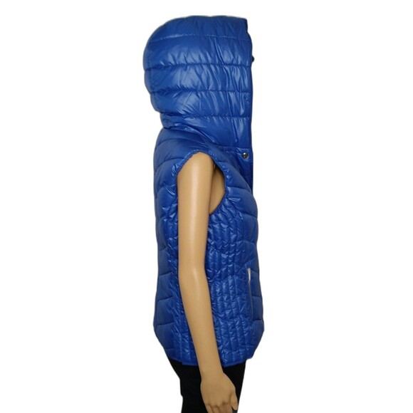 Marc New York Puffy Winter Ski Vest NEW Women's MEDIUM Lined Hood Blue - Picture 3 of 11